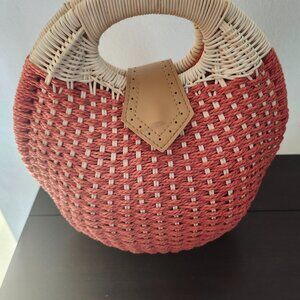 Women's Natural Handwoven Round Shell Handbag Top-handle Bag Summer Fashi